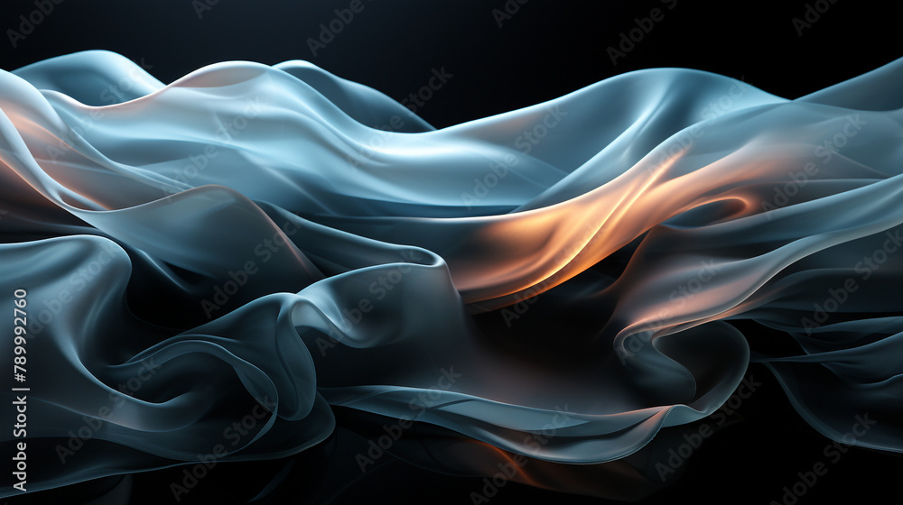 Fototapeta premium black transparent fabric wallpaper background сreated with Generative Ai