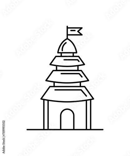 temple icon, vector best line icon.