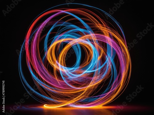 Luminous Dance of Colors light painting with Generative AI.