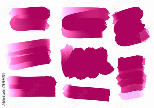Modern abstract pink brush stroke set design