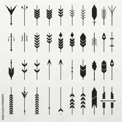 Arrow icons set. Arrow collection. Simple arrow big set сreated with Generative Ai