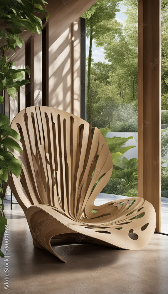 Ergonomic chair made of natural wood Ergonomic chair made of natural wood