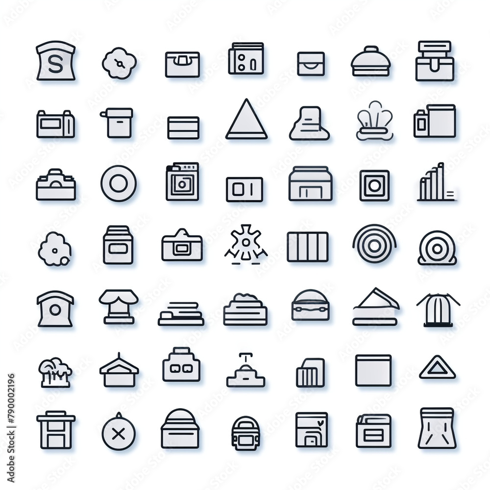 Set outline icons related to photography. Linear icon collection. Editable stroke сreated with Generative Ai
