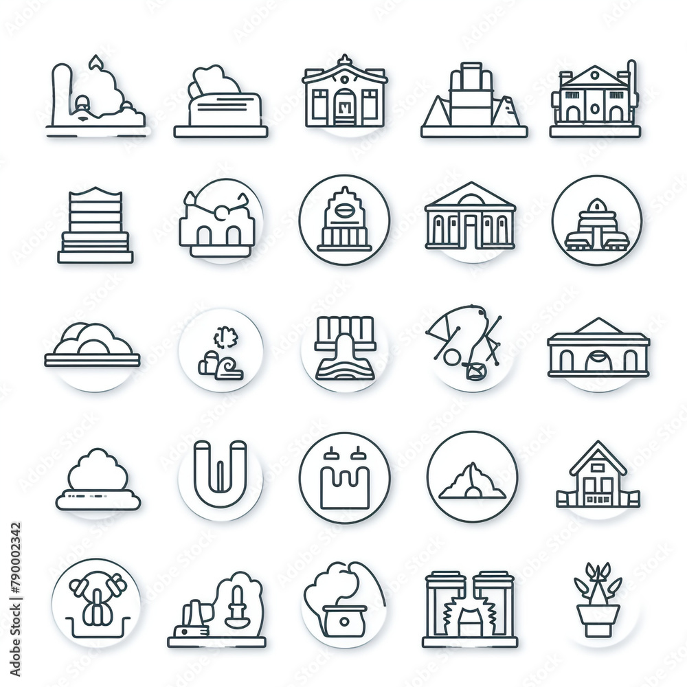 Set outline icons related to photography. Linear icon collection. Editable stroke сreated with Generative Ai Set outline icons related to photography. Linear icon collection. Editable stroke сreated with Generative Ai