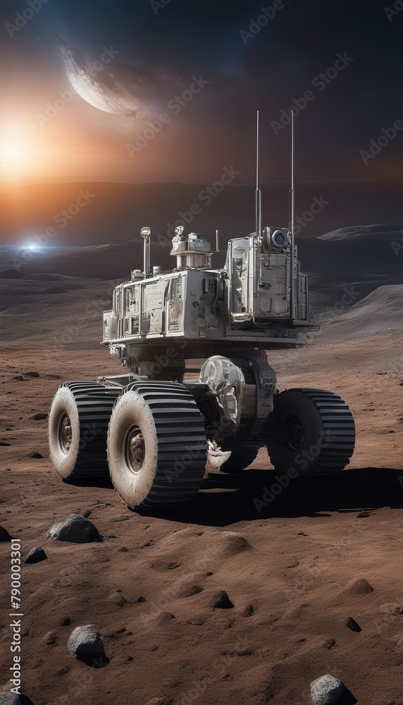 Fototapeta premium Rover on a sandy landscape
