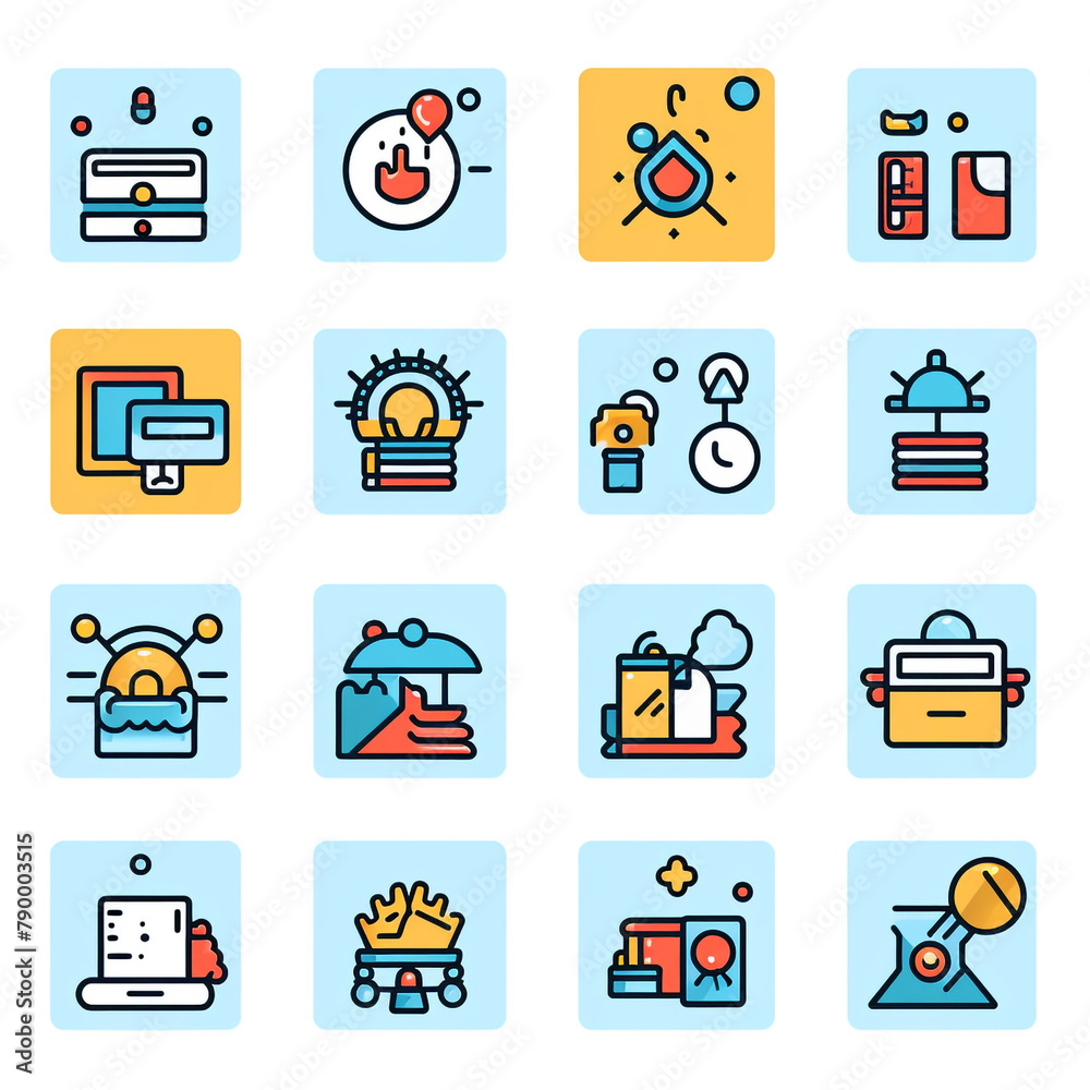 Digital Marketing set of web icons in line style. Marketing icons for web and mobile app сreated with Generative Ai Digital Marketing set of web icons in line style. Marketing icons for web and mobile app сreated with Generative Ai