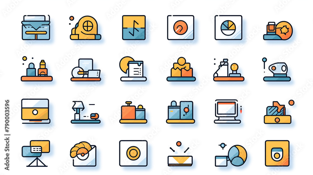 Digital Marketing set of web icons in line style. Marketing icons for web and mobile app сreated with Generative Ai Digital Marketing set of web icons in line style. Marketing icons for web and mobile app сreated with Generative Ai