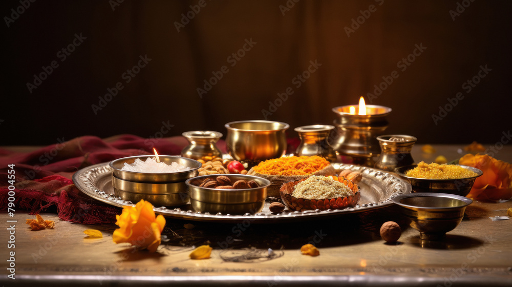 indian traditional pooja thali, india culture