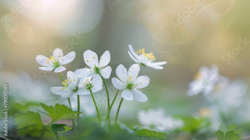 Stunning macro view of White Flowers in the Natural Landscape