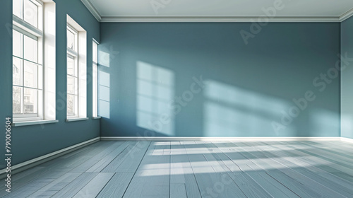 3D rendering of gray home interior without furniture.