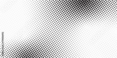 Halftone faded gradient texture. Grunge halftone grit background. White and black sand noise wallpaper. Retro pixilated vector backdrop
