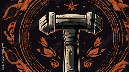 deity A rustic vector logo for "Artisan Forge Studios," featuring a stylized blacksmith's hammer and anvil against a backdrop of swirling flames and glowing embers. The hammer and anvil are rendered w