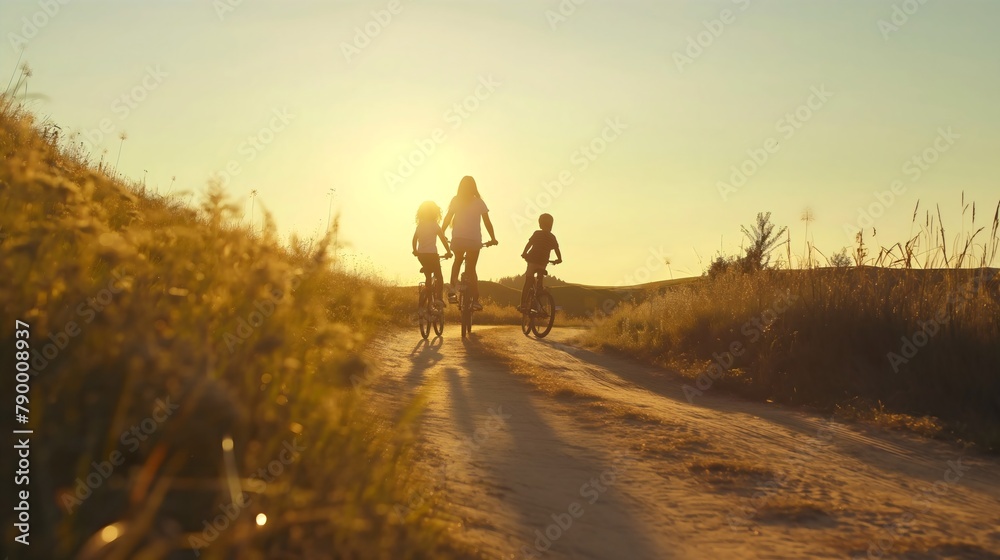 Pedaling Paradise: Family Embraces Nature's Beauty on Bike Adventure Through Fields and Beyond