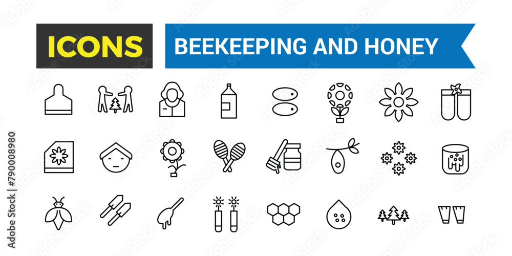 Beekeeping And Honey Products Icons Set, Set Of Bee Hive, Apiary, Apiculture, Beekeeper, Honey Jar, Pollen, Perga, Bee Bread, Bee Queen, Royal Jelly, Apiculture Vector Icon, Vector Illustration Beekeeping And Honey Products Icons Set, Set Of Bee Hive, Apiary, Apiculture, Beekeeper, Honey Jar, Pollen, Perga, Bee Bread, Bee Queen, Royal Jelly, Apiculture Vector Icon, Vector Illustration