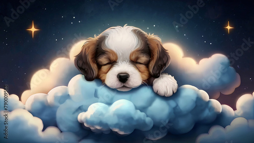 Dog Nap: Relaxing Night Dreams on Clouds.