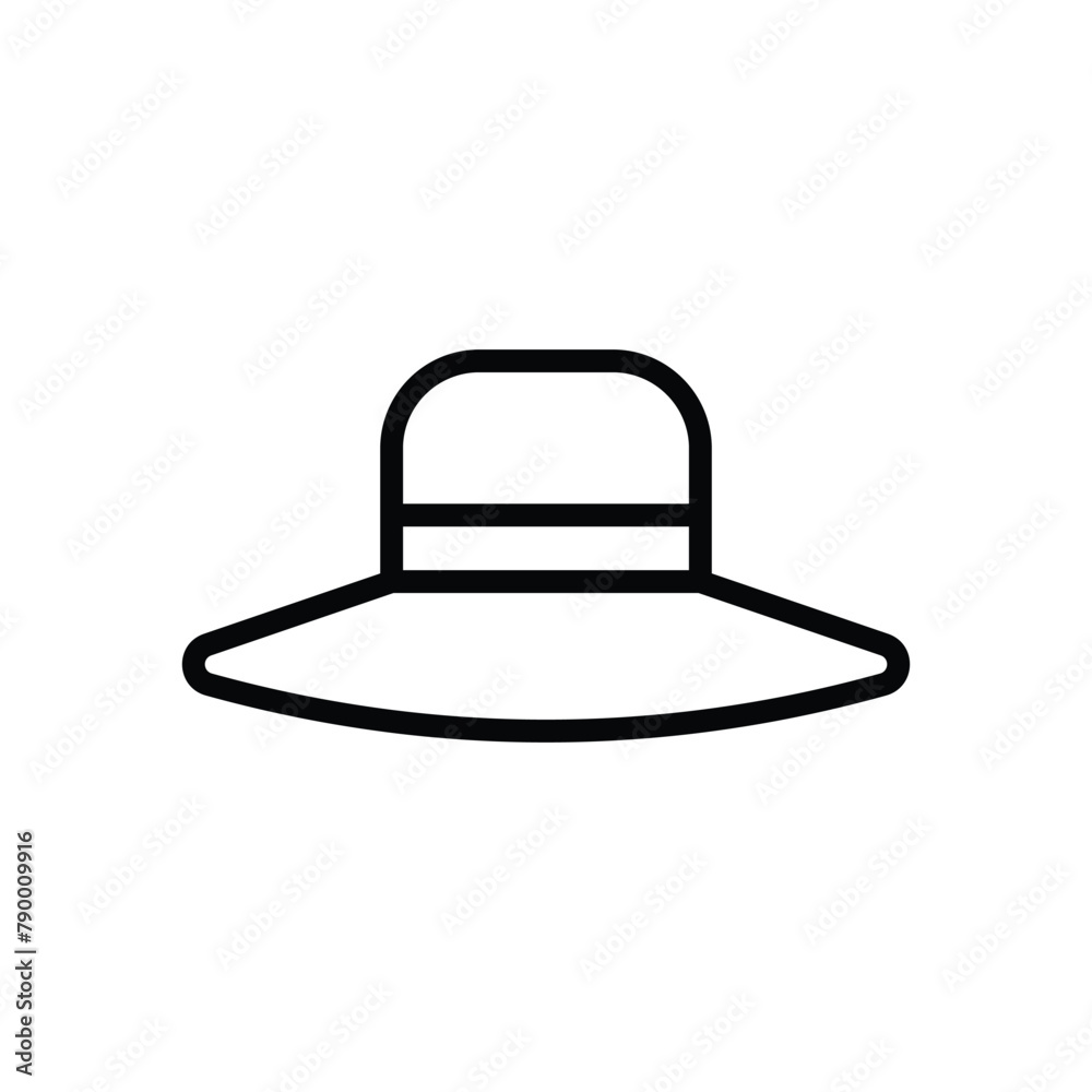 Pamela Hat vector icon Pamela Hat vector icon