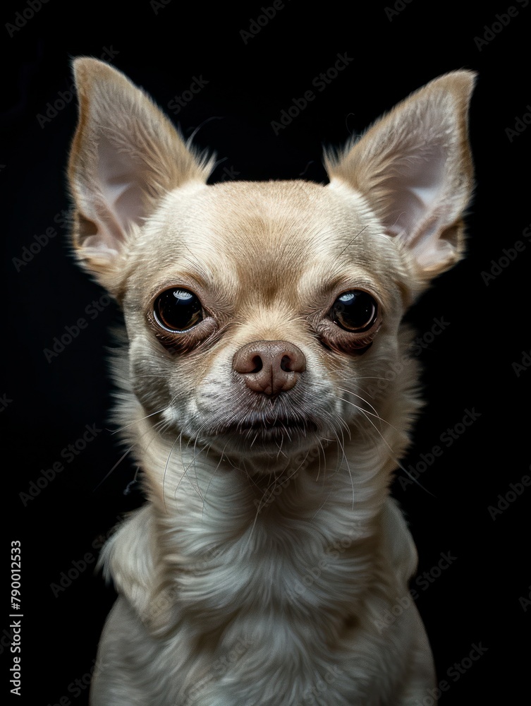 Studio portrait of a dog over a black background chihuhua Studio portrait of a dog over a black background chihuhua