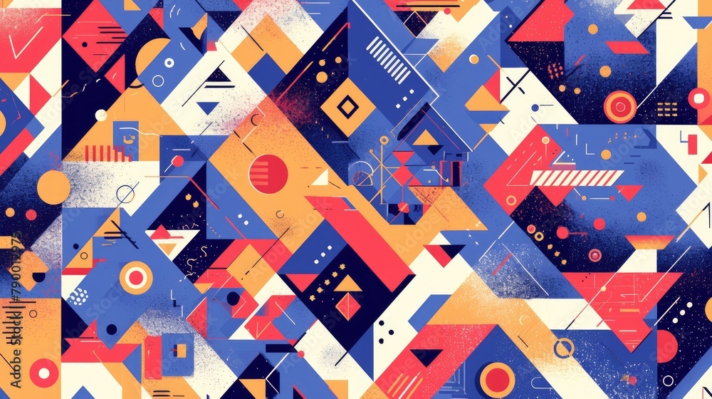 An abstract and vibrant geometric pattern perfect for backgrounds This decorative backdrop is versatile for wallpaper pattern fills web page backgrounds and creating interesting surface tex An abstract and vibrant geometric pattern perfect for backgrounds This decorative backdrop is versatile for wallpaper pattern fills web page backgrounds and creating interesting surface tex