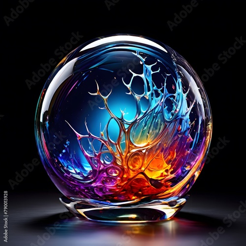 crystal ball on black background