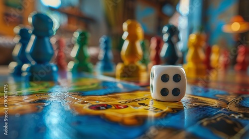 Close Up of Dice on Board Game