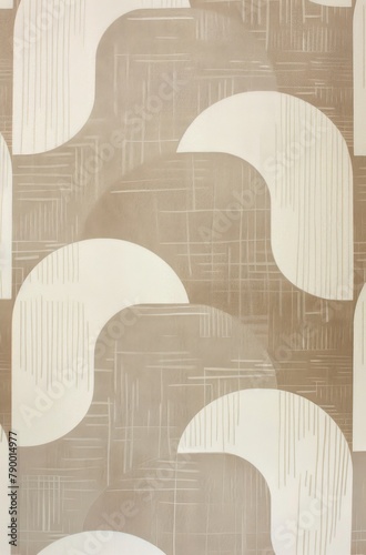 Beige and White Wallpaper With White Circles