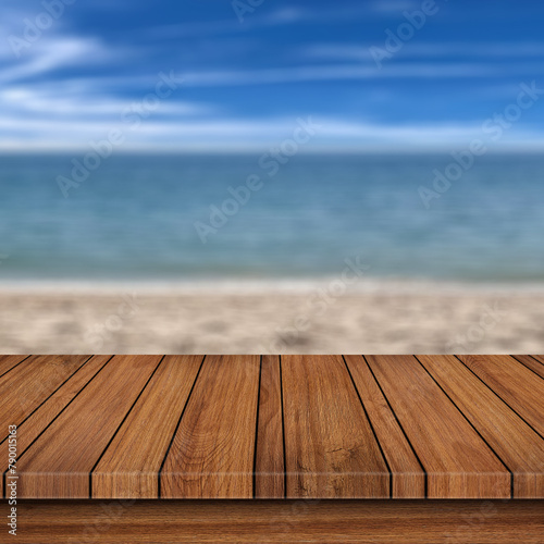 wood old table vintage beach background