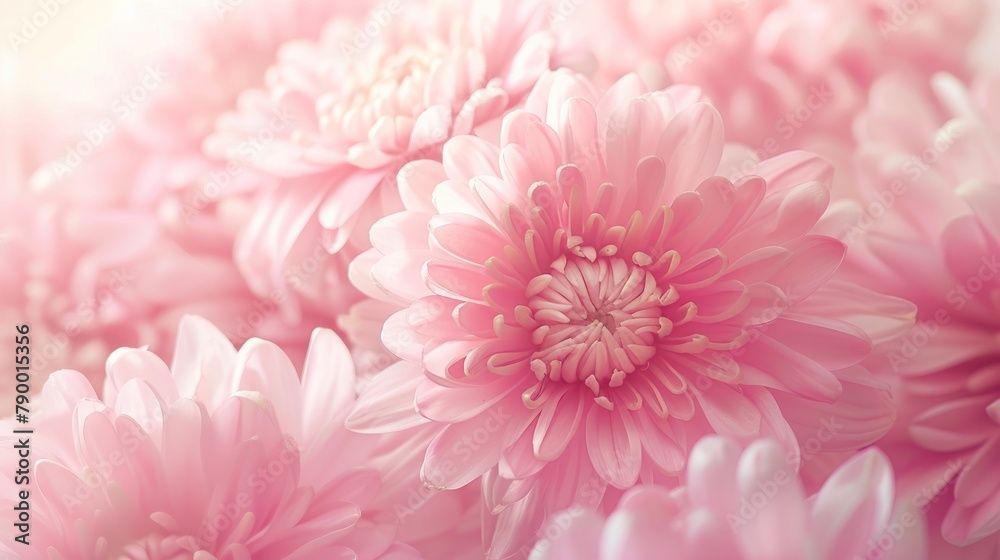 Soft colored Pink Chrysanthemums as a Background