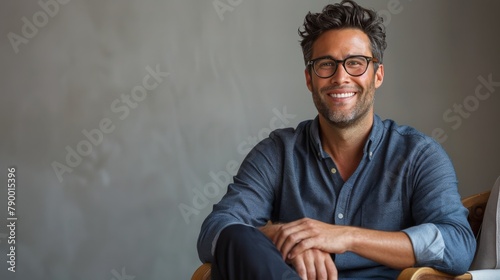 Man Sitting in Chair With Crossed Legs