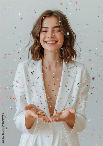 Woman Wearing White Robe Smiling