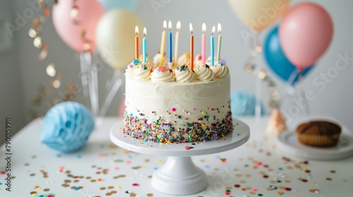 Birthday Cake on White Plate