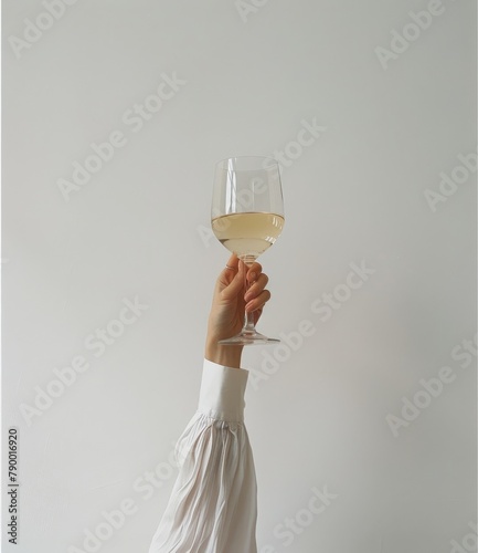 Person Holding Wine Glass Up in the Air