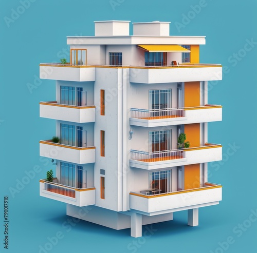 Orange and White Building With Balconies