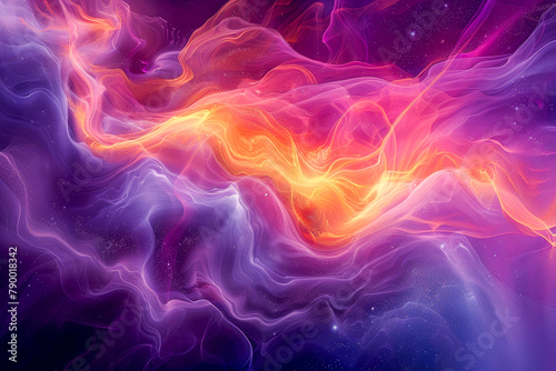 Abstract Cosmic Energy Flow in Purple and Orange