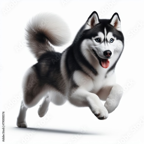 Image of isolated Husky against pure white background  ideal for presentations 