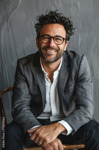 Man in Suit Sitting on Chair