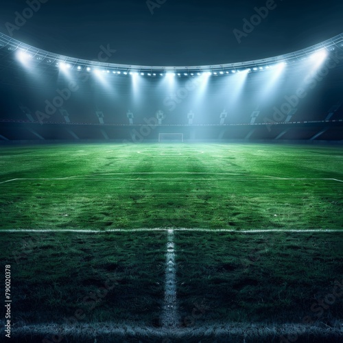 football field stadium with lights and spotlights  photo