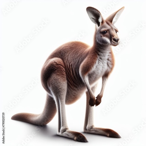Image of isolated Kangaroo against pure white background, ideal for presentations
