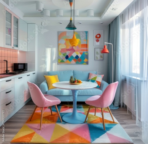 Vibrant Living Room With Colorful Walls