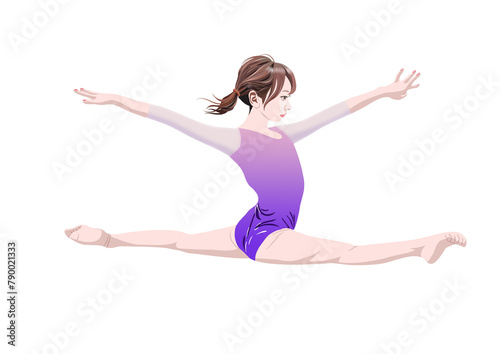 体操少女ジャンプイラスト