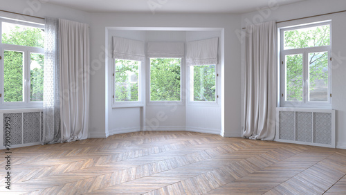 Empty room with parquet floor. © Victor zastol'skiy