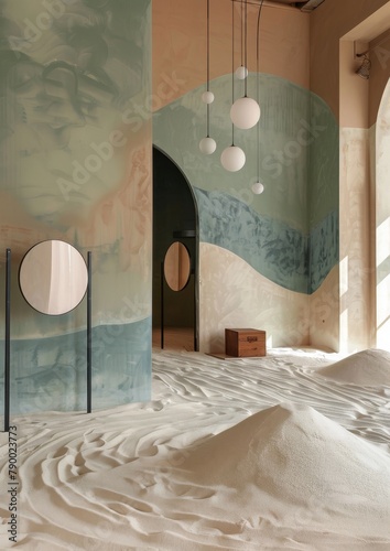 Room With Large Painting on Wall
