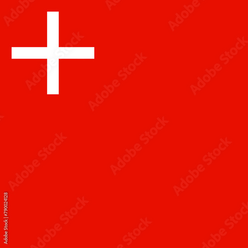Flag of the Canton of Schwyz in Switzerland.