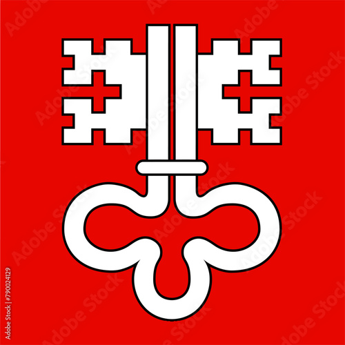 Flag of the Canton of Nidwalden in Switzerland.