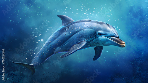A dolphin in a shiny wetsuit. radiating agility with its sleek body and playful demeanor