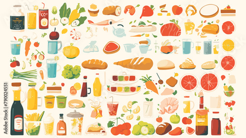 120 modern thin line icons set of bakery seafood fr