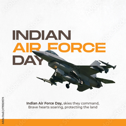 A tribute to the Indian Air Force, showcasing a fighter jet soaring through the sky, symbolizing power, protection, and commitment to safeguarding the nation