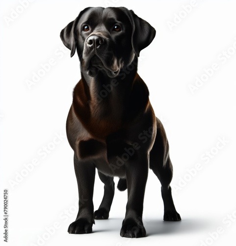 Image of isolated Labrador against pure white background  ideal for presentations 