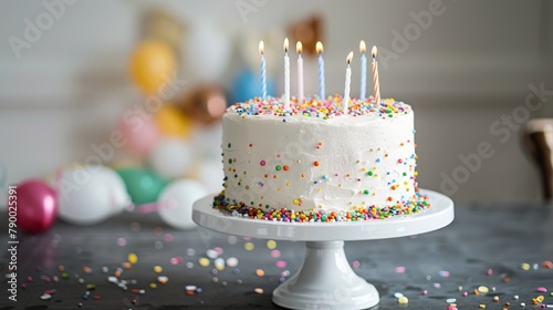 Birthday Cake on White Plate
