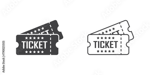 Ticket icon in flat style. Coupon vector illustration on isolated background. Voucher sign business concept.
