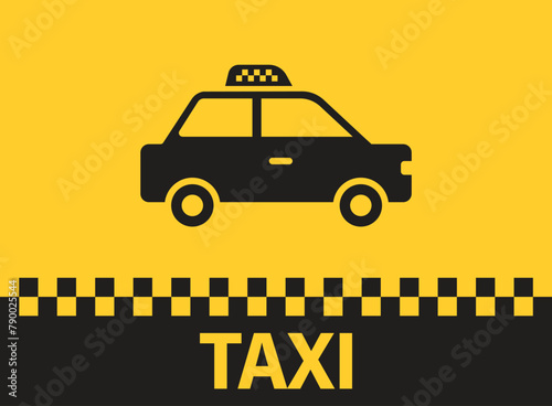 Taxi service icon in flat style. Cab vector illustration on isolated background. Delivery company sign business concept.